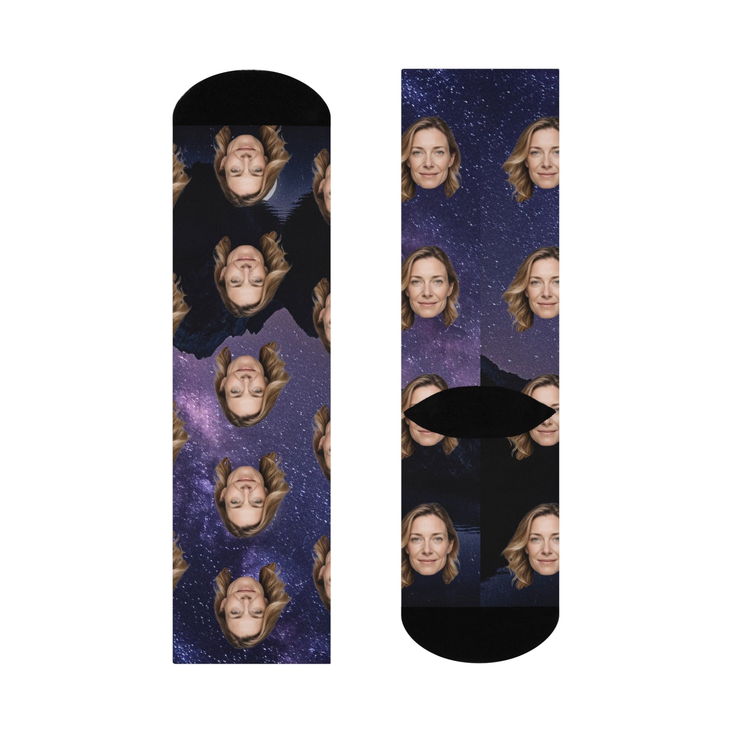 Custom Face and Starry Night Socks